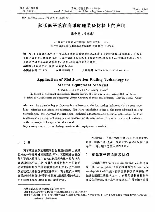 多弧离子镀在海洋船舶装备材料上的应用