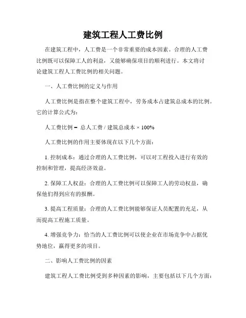 建筑工程人工费比例