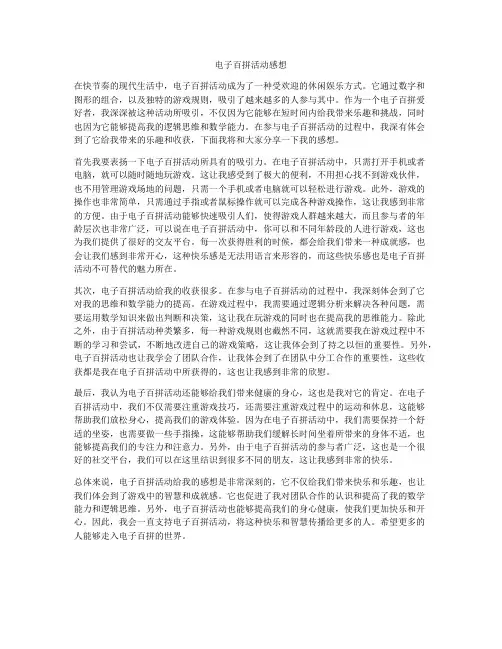 电子百拼活动感想