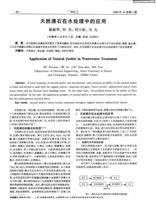天然沸石在水处理中的应用