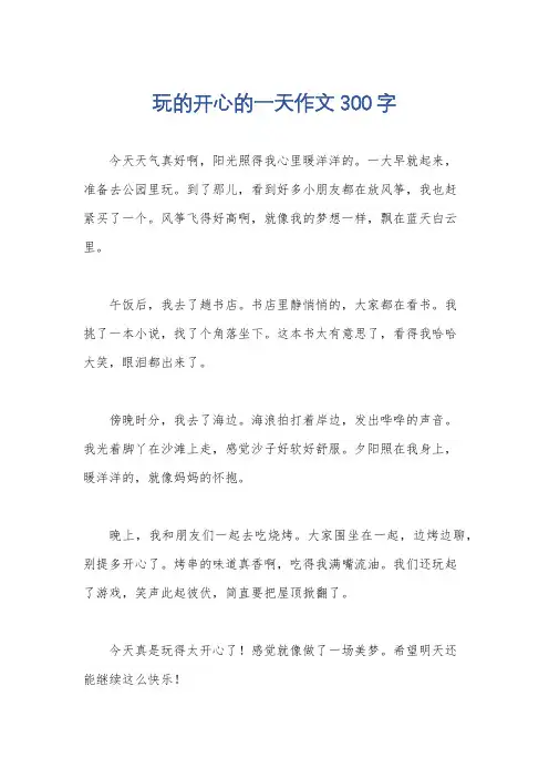 玩的开心的一天作文300字