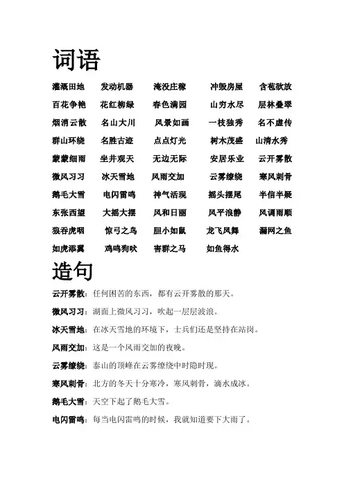 四字词语复习