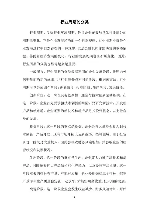 行业周期的分类