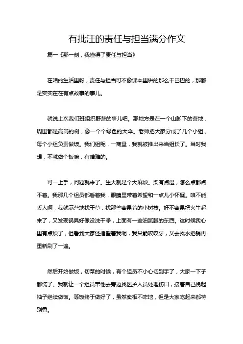 有批注的责任与担当满分作文