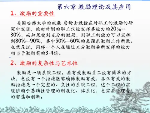 《激励理论及其应用》PPT课件