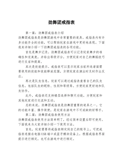 劲舞团戒指表