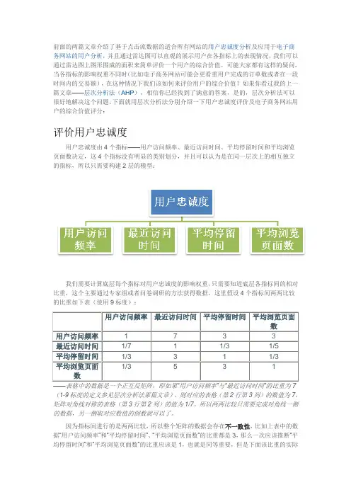 用户综合价值评分体系