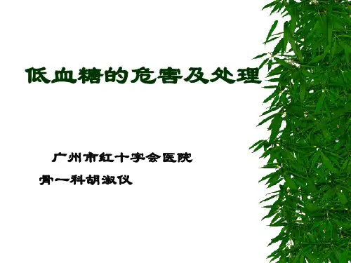 低血糖的危害及处理概要