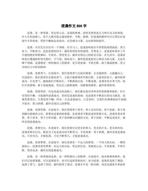 逆袭作文800字
