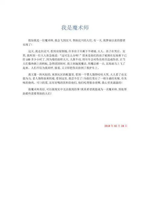 小学作文 我是魔术师-精品