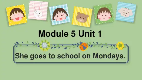 外研版三起英语三年级下册Module5Unit1ShegoestoschoolonMondays课件
