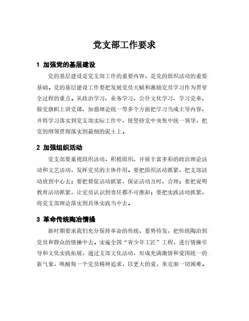 党支部工作要求