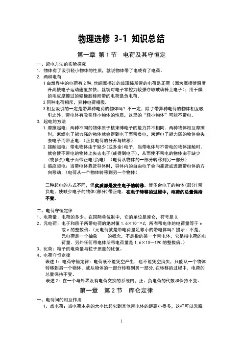 高中物理选修3-1_知识点总结 (修复的)