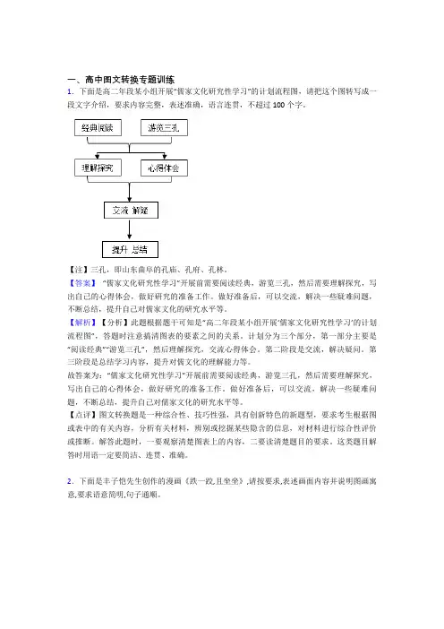 2020-2021语文图文转换的专项培优 易错 难题练习题及答案