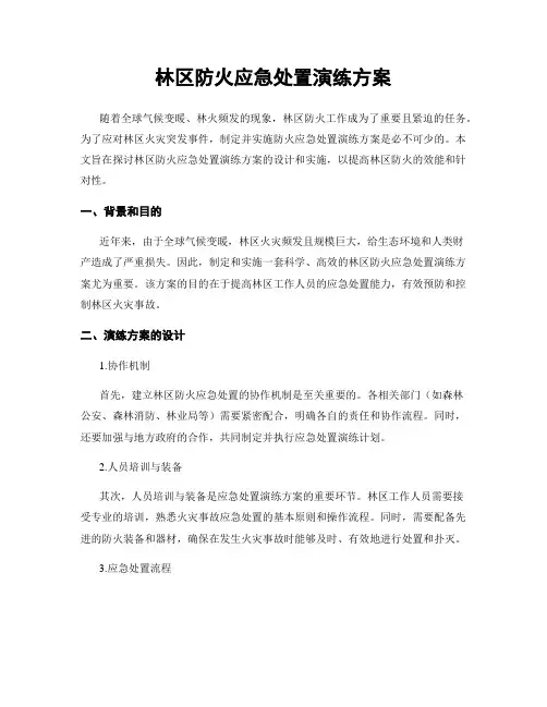 林区防火应急处置演练方案