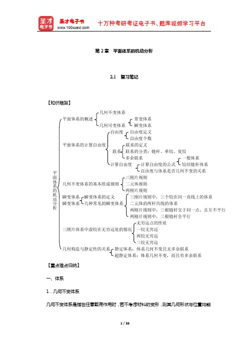 李廉锟《结构力学》(上册)笔记和课后习题(含考研真题)详解(平面体系的机动分析)