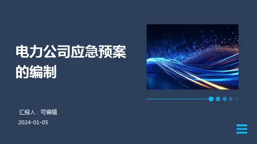 电力公司应急预案的编制