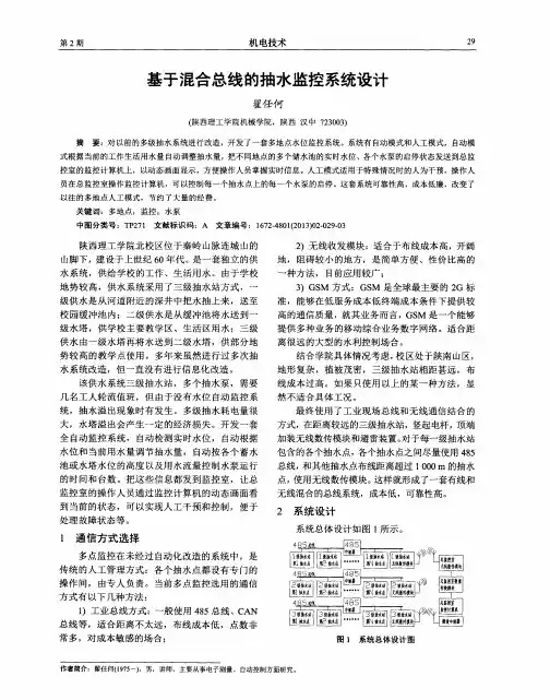 基于混合总线的抽水监控系统设计