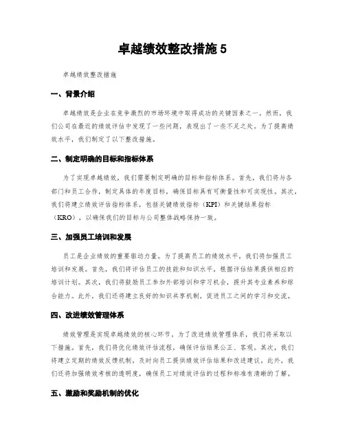 卓越绩效整改措施5