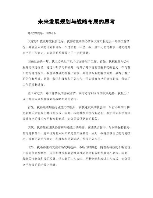 未来发展规划与战略布局的思考