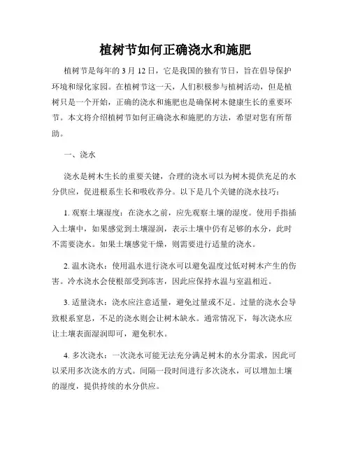 植树节如何正确浇水和施肥