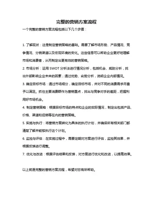 完整的营销方案流程