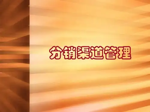 《分销渠道管理》PPT课件