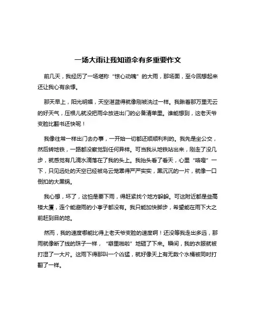 一场大雨让我知道伞有多重要作文