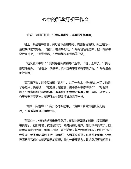 心中的那盏灯初三作文