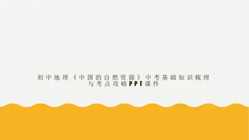 初中地理《中国的自然资源》中考基础知识梳理与考点攻略PPT课件