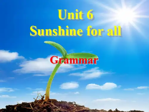 苏教牛津译林版八年级下册英语Unit6 Sunshine for all Grammar课件