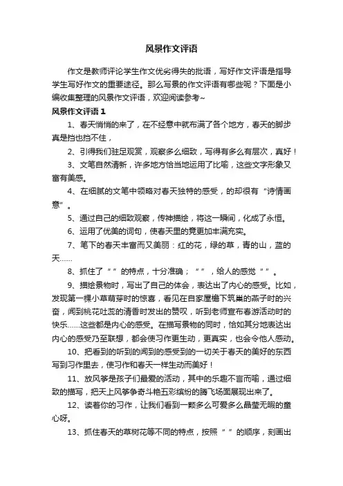 风景作文评语