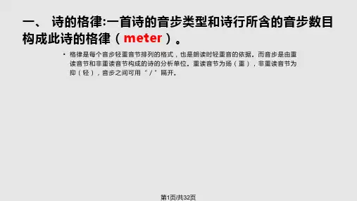 如何赏析英文诗歌PPT课件