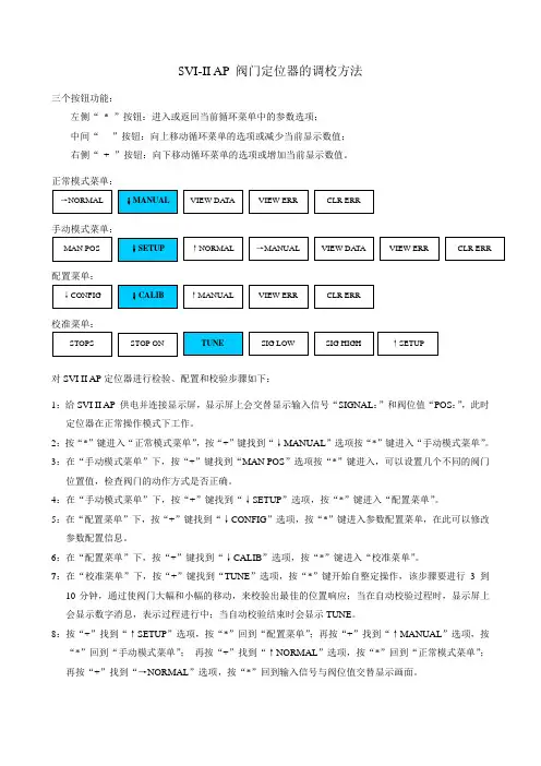 阀门定位器的整定方法