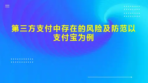第三方支付中存在的风险及防范以支付宝为例