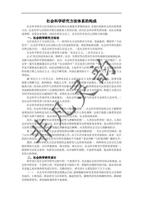 社会科学研究方法体系的构成