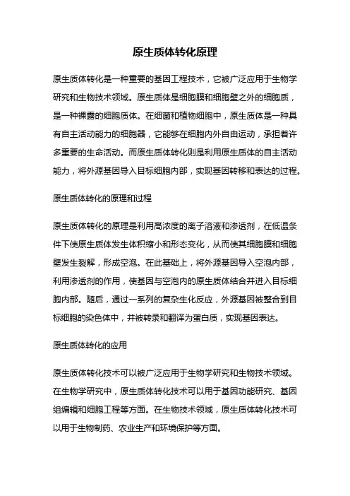 原生质体转化原理