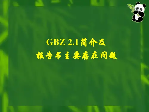 GBZ_2.1简介及报告书主要存在问题