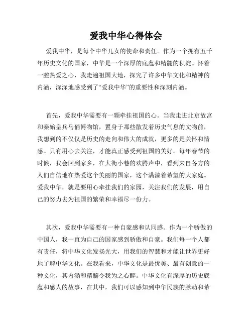 爱我中华心得体会