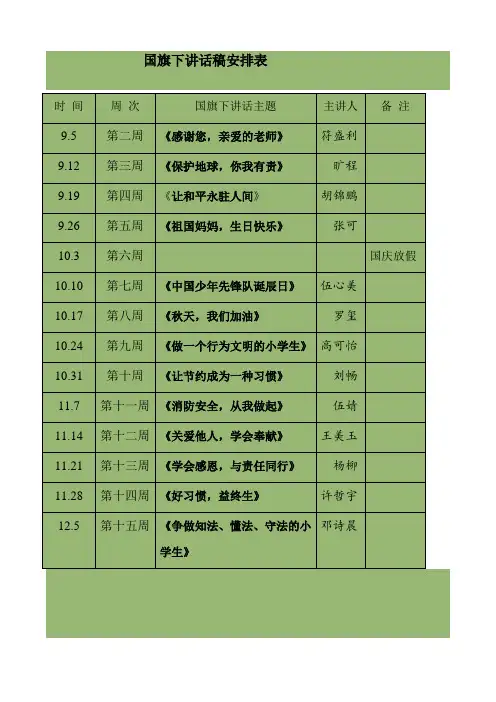 国旗下讲话稿