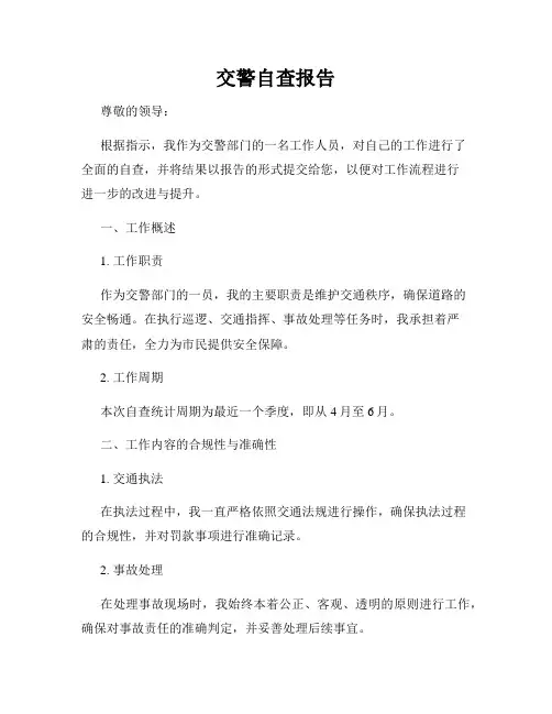 交警自查报告