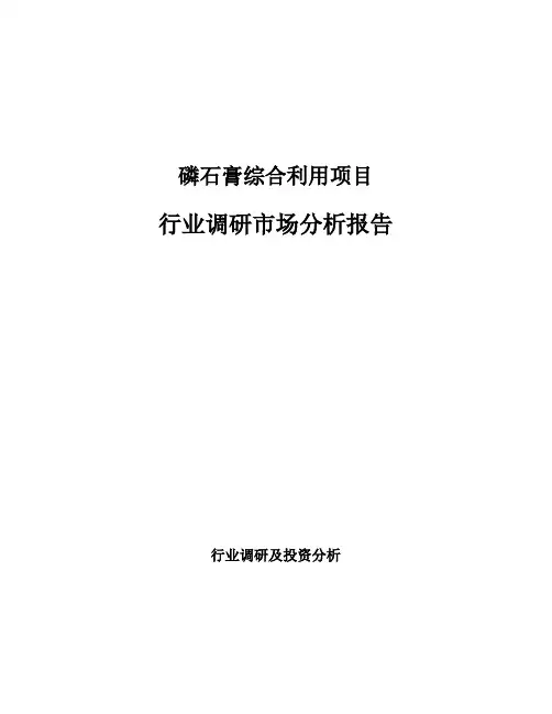 磷石膏综合利用项目行业调研市场分析报告