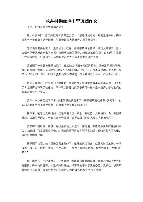 龙井村梅家坞十里琅珰作文 2