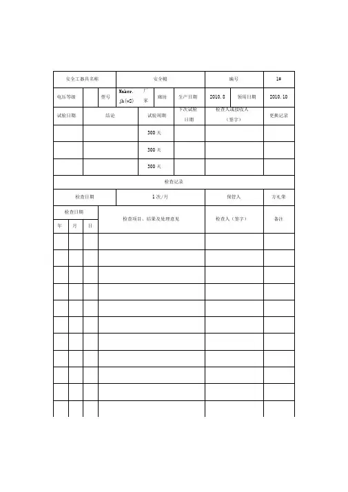 安全工器具明细台帐1