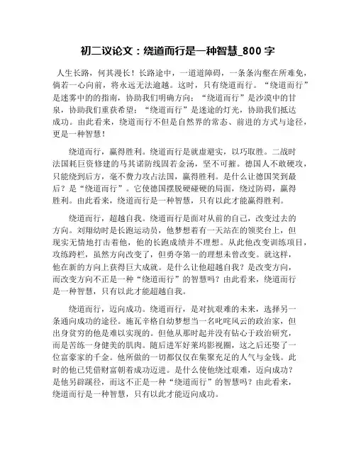 初二议论文：绕道而行是一种智慧_800字