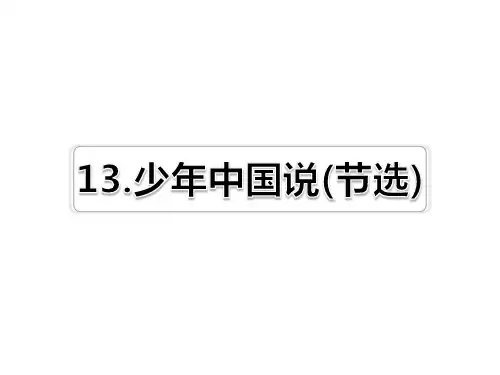 最新部编版五年级上册语文精品课件 第13课 中国少年说习题(课后练习)