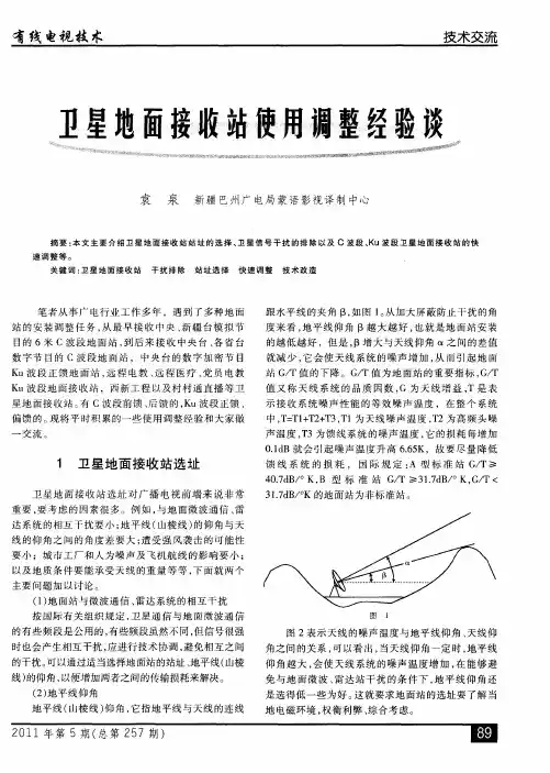卫星地面接收站使用调整经验谈