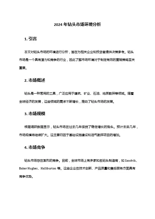 2024年钻头市场环境分析