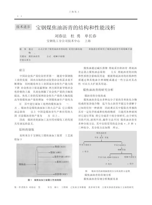 宝钢煤焦油沥青的结构和性能浅析