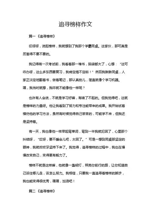 追寻榜样作文